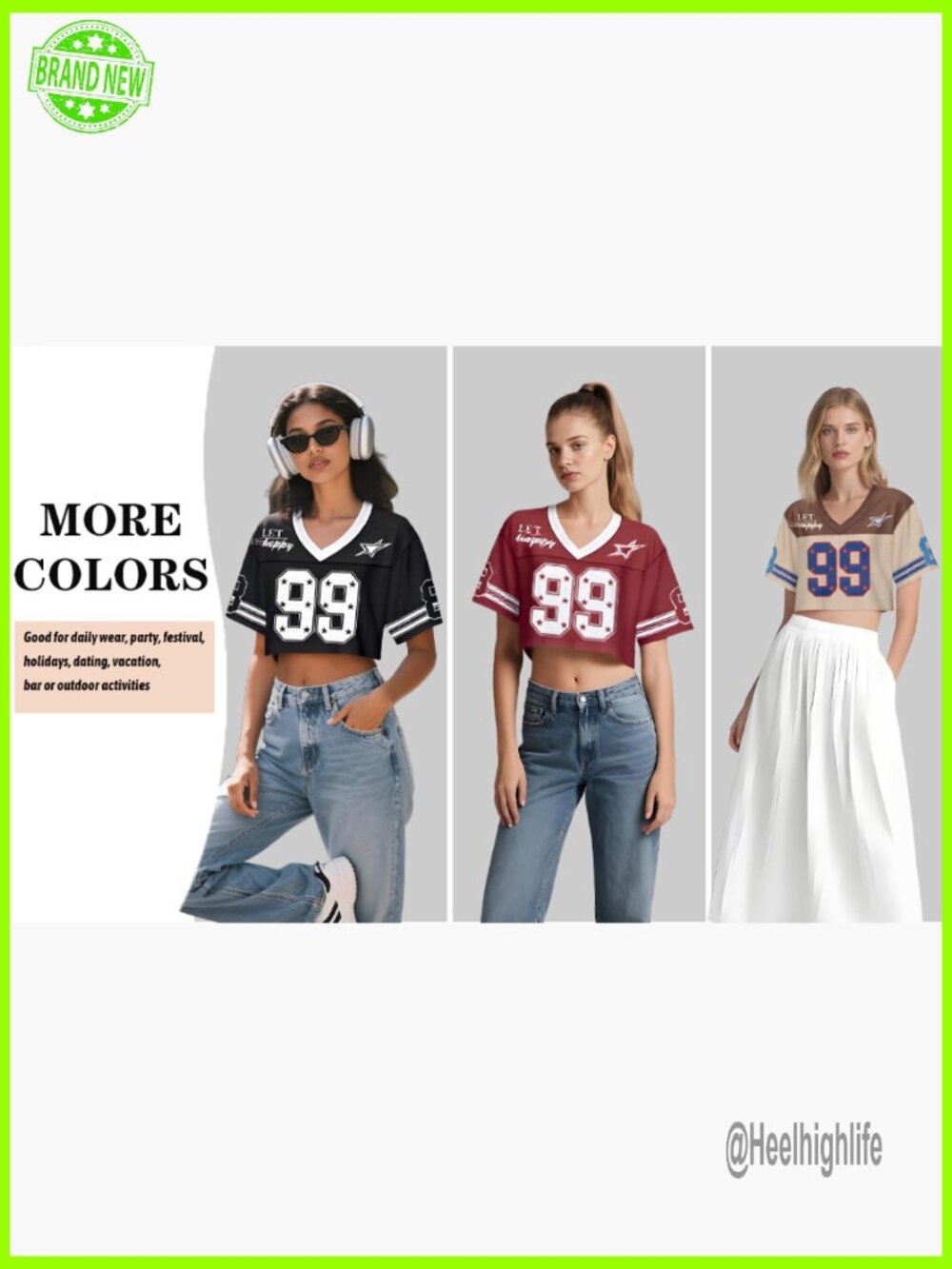 Y2K Cropped Football Jersey Mesh Tee V-Neck Short Sleeve Streetwear - Picture 7 of 7